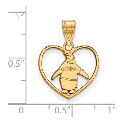 Theta Phi Alpha Gold-Plated Sterling Silver Medium Heart Pendant – view 2