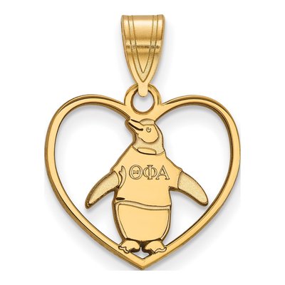Theta Phi Alpha Gold-Plated Sterling Silver Medium Heart Pendant