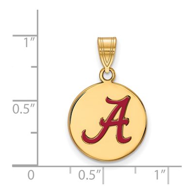 University of Alabama Gold-Plated Sterling Silver Medium Enamel Letter A Pendant – view 2