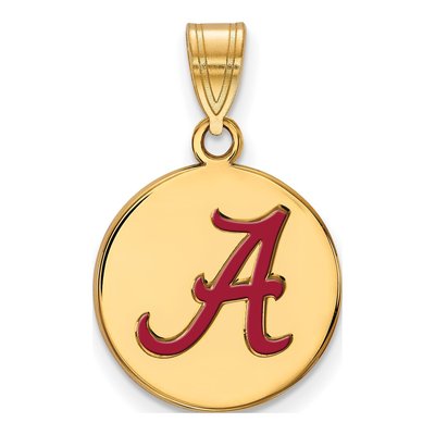 University of Alabama Gold-Plated Sterling Silver Medium Enamel Letter A Pendant