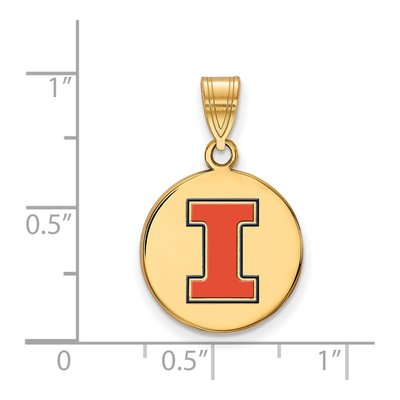 University of Illinois Gold-Plated Sterling Silver Medium Letter I Pendant – view 2