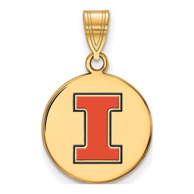 University of Illinois Gold-Plated Sterling Silver Medium Letter I Pendant