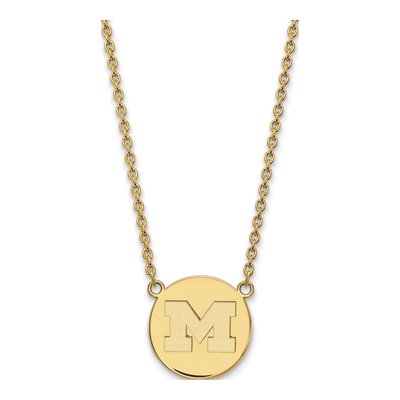 University of Michigan Gold-Plated Sterling Silver Large Wolverines Letter M Necklace