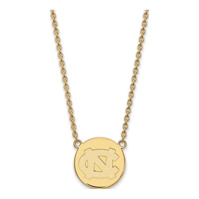 University of North Carolina Gold-Plated Sterling Silver UNC Tar Heels Large Disc Necklace