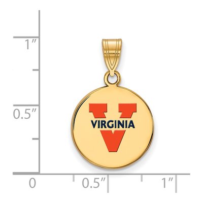 University of Virginia Gold-Plated Sterling Silver Medium Enamel Disc Pendant – view 2