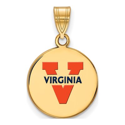 University of Virginia Gold-Plated Sterling Silver Medium Enamel Disc Pendant