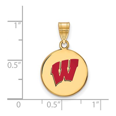 University of Wisconsin Gold-Plated Sterling Silver Medium Letter W Pendant – view 2
