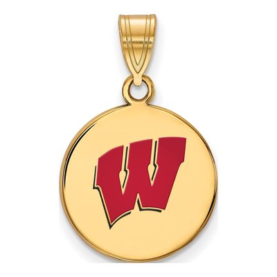 University of Wisconsin Gold-Plated Sterling Silver Medium Letter W Pendant