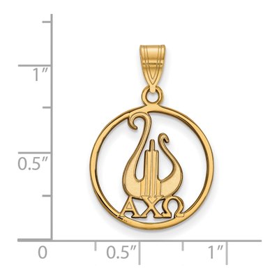 Alpha Chi Omega Gold-Plated Sterling Silver Large Sorority Pendant – view 2
