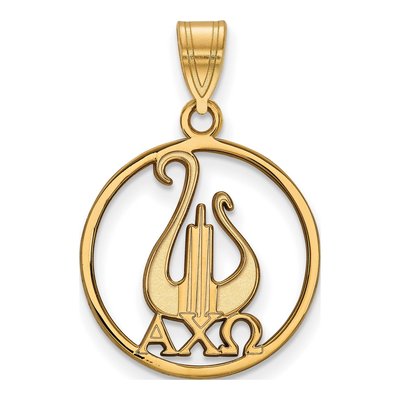Alpha Chi Omega Gold-Plated Sterling Silver Large Sorority Pendant