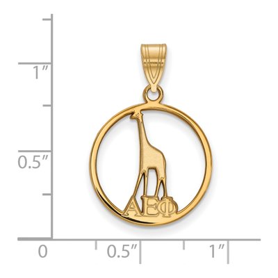 Alpha Epsilon Phi Gold-Plated Sterling Silver Small Circle Pendant – view 2