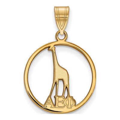 Alpha Epsilon Phi Gold-Plated Sterling Silver Small Circle Pendant