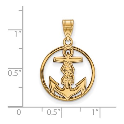 Alpha Sigma Tau Gold-Plated Sterling Silver Medium Sorority Pendant – view 2