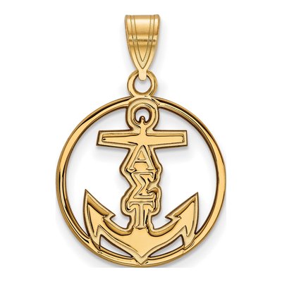 Alpha Sigma Tau Gold-Plated Sterling Silver Medium Sorority Pendant
