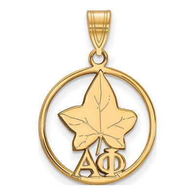 Alpha Phi Gold-Plated Sterling Silver Medium Sorority Circle Pendant