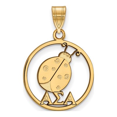 Alpha Sigma Alpha Gold-Plated Sterling Silver Medium Sorority Pendant