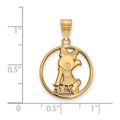 Alpha Xi Delta Gold-Plated Sterling Silver Medium Sorority Pendant – view 2