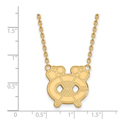 Chicago Blackhawks Gold-Plated Sterling Silver Tomahawk Large Letter C Pendant Necklace – view 2
