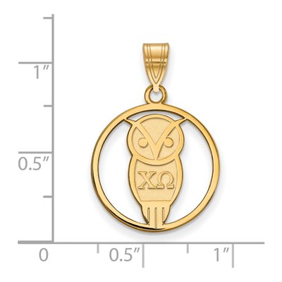 Chi Omega Gold-Plated Sterling Silver Medium Sorority Circle Pendant – view 2