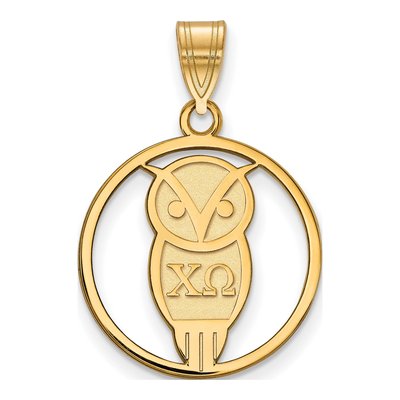 Chi Omega Gold-Plated Sterling Silver Medium Sorority Circle Pendant