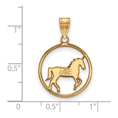 Delta Phi Epsilon Gold-Plated Sterling Silver Medium Sorority Pendant – view 2