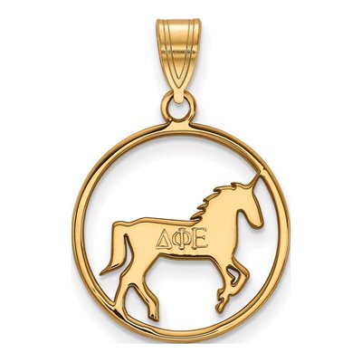 Delta Phi Epsilon Gold-Plated Sterling Silver Medium Sorority Pendant