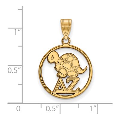 Delta Zeta Gold-Plated Sterling Silver Medium Sorority Pendant – view 2