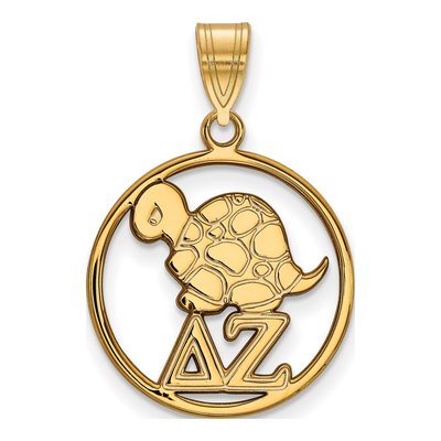 Delta Zeta Gold-Plated Sterling Silver Medium Sorority Pendant