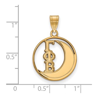 Gamma Phi Beta Gold-Plated Sterling Silver Medium Sorority Circle Pendant – view 2