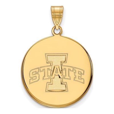 Iowa State University Gold-Plated Sterling Silver Cyclones Large Disc Pendant