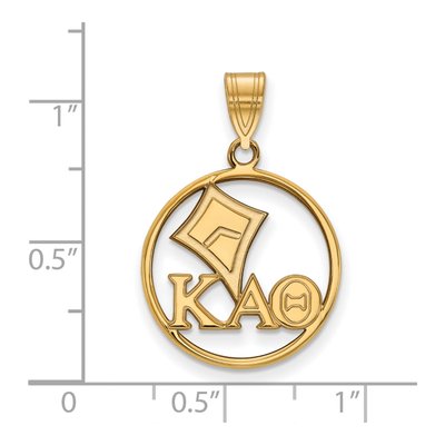 Kappa Alpha Theta Gold-Plated Sterling Silver Medium Sorority Pendant – view 2