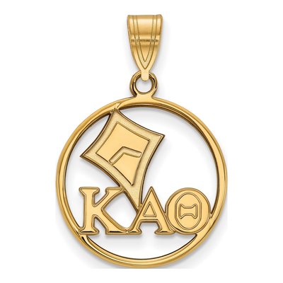 Kappa Alpha Theta Gold-Plated Sterling Silver Medium Sorority Pendant