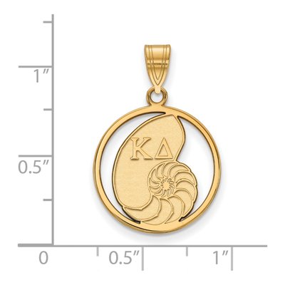 Kappa Delta Gold-Plated Sterling Silver Medium Sorority Circle Pendant – view 2