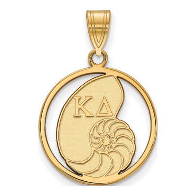 Kappa Delta Gold-Plated Sterling Silver Medium Sorority Circle Pendant