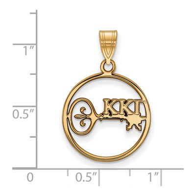 Kappa Kappa Gamma Gold-Plated Sterling Silver Medium Sorority Circle Pendant – view 2