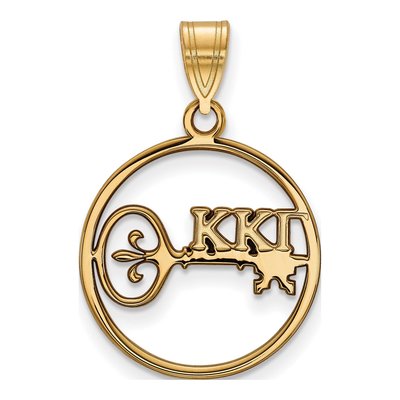 Kappa Kappa Gamma Gold-Plated Sterling Silver Medium Sorority Circle Pendant