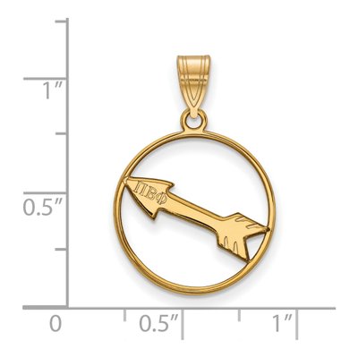Pi Beta Phi Gold-Plated Sterling Silver Medium Sorority Pendant – view 2