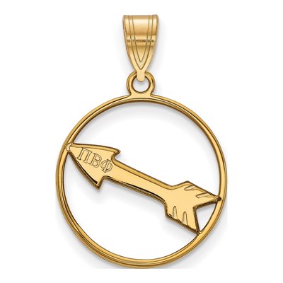 Pi Beta Phi Gold-Plated Sterling Silver Medium Sorority Pendant