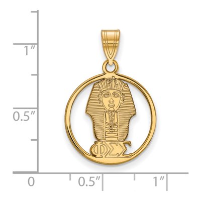 Phi Sigma Sigma Gold-Plated Sterling Silver Medium Sorority Pendant – view 2