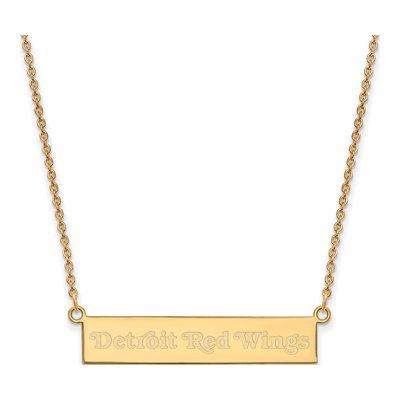Detroit Red Wings Gold-Plated Sterling Silver Small Bar Necklace