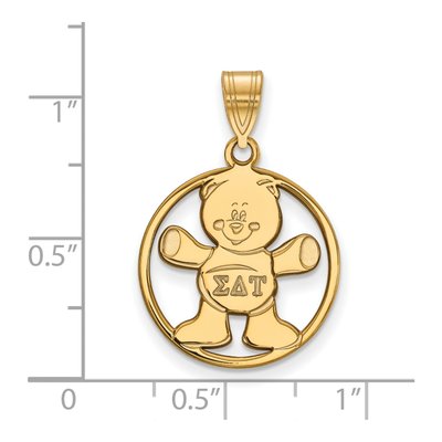 Sigma Delta Tau Gold-Plated Sterling Silver Medium Sorority Pendant – view 2