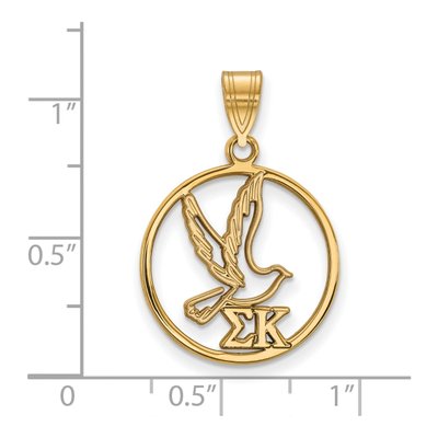 Sigma Kappa Gold-Plated Sterling Silver Medium Circle Pendant – view 2