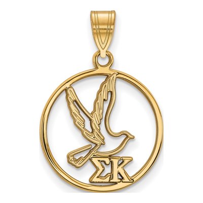 Sigma Kappa Gold-Plated Sterling Silver Medium Circle Pendant