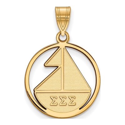 Sigma Sigma Sigma Gold-Plated Sterling Silver Medium Sorority Pendant
