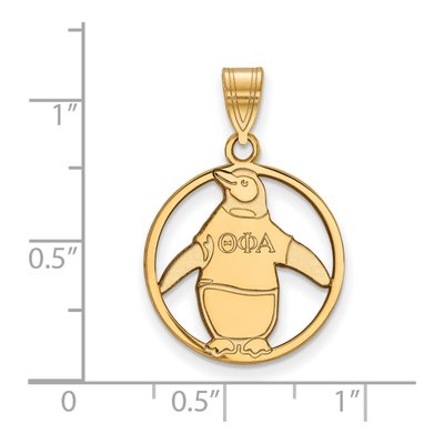 Theta Phi Alpha Gold-Plated Sterling Silver Medium Sorority Pendant – view 2