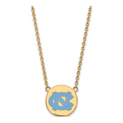 UNC Tar Heels Enameled Disc Pendant Necklace 18"