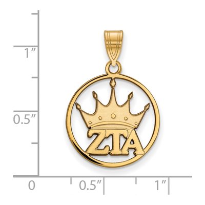 Zeta Tau Alpha Gold-Plated Sterling Silver Medium Sorority Pendant – view 2