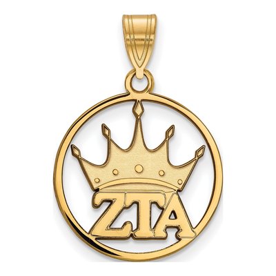 Zeta Tau Alpha Gold-Plated Sterling Silver Medium Sorority Pendant