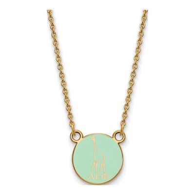 Alpha Epsilon Phi Gold-Plated Sterling Silver Extra Small Aephi Sorority Symbol Necklace