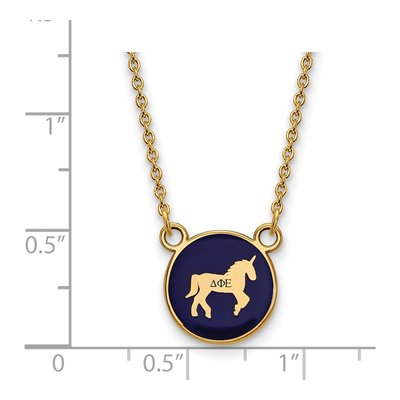 Delta Phi Epsilon Gold-Plated Sterling Silver Small Enamel Pendant Necklace – view 2